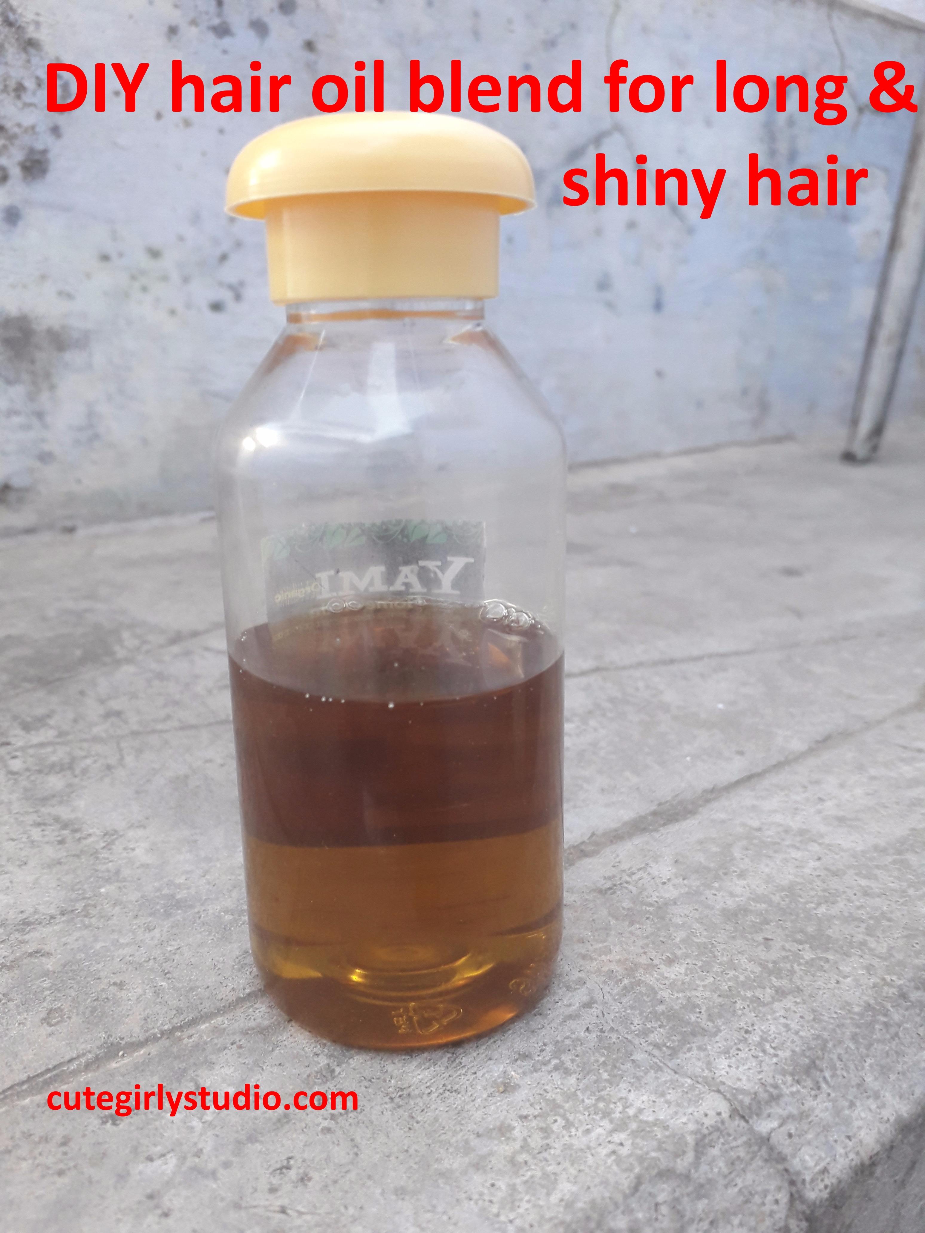 DIY hair oil blend for long strong and shiny hair
