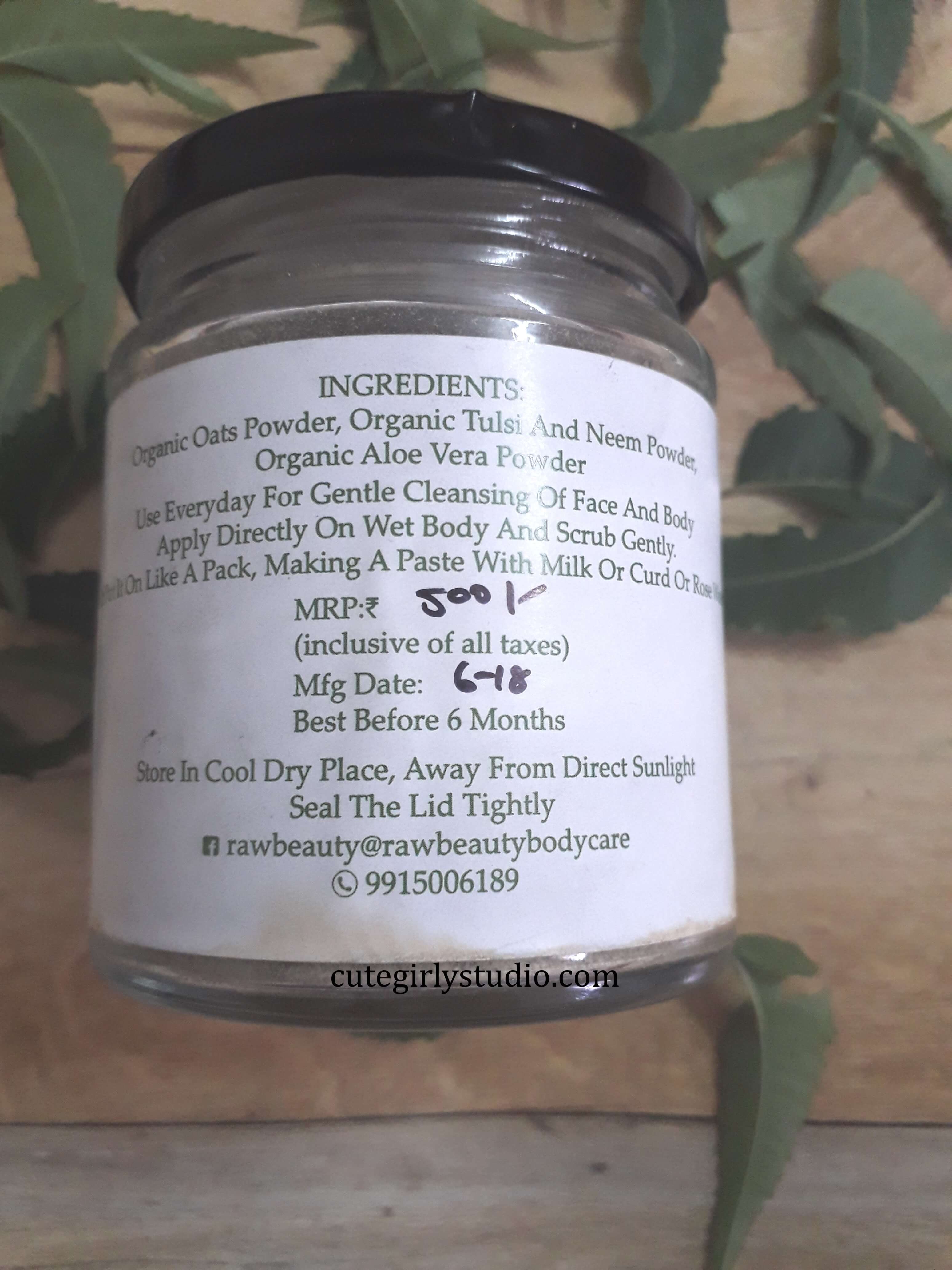 Raw beauty Nee moi face cleanser review