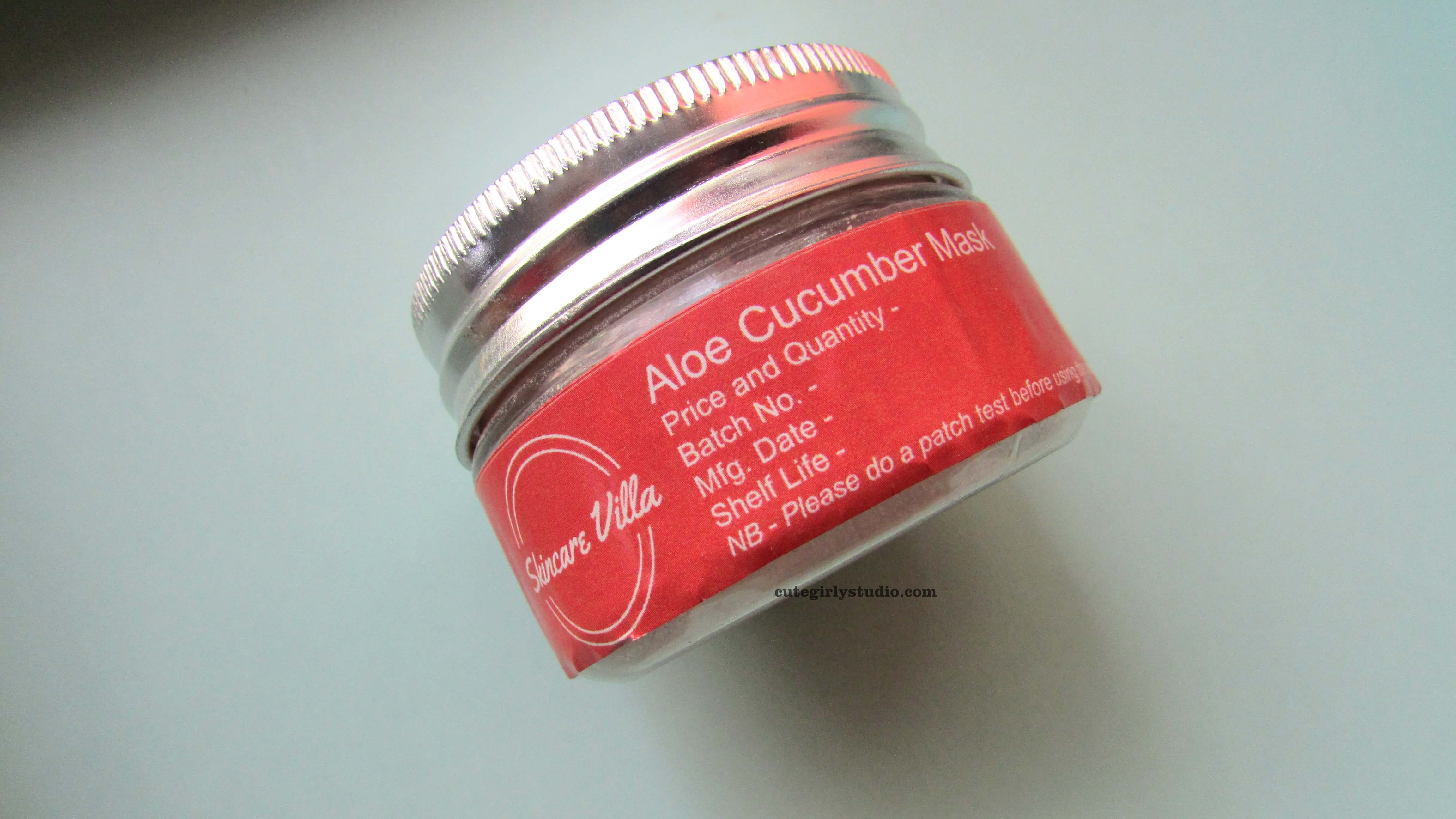 Skincare Villa Aloe and cucumber face mask review