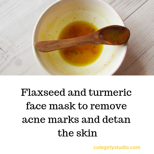 Flaxseed and turmeric face mask to remove acne marks and detan the skin