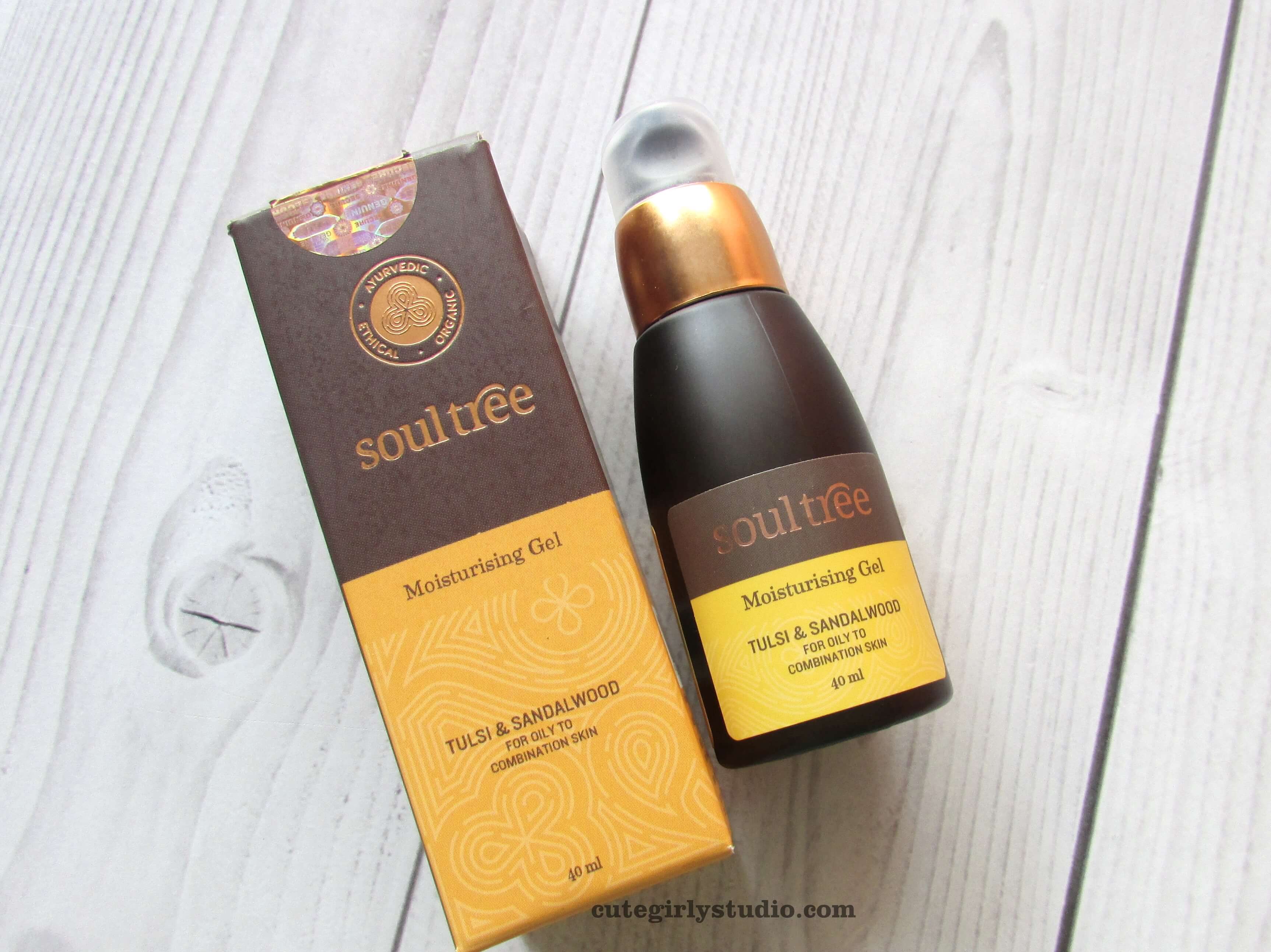 Soultree tulsi and sandalwood gel moisturizer