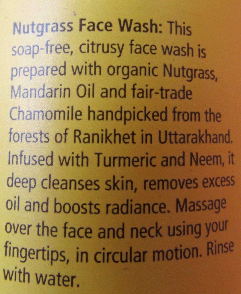 soultree nutgrass face wash claims