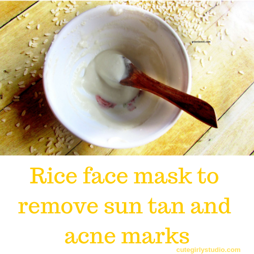 Rice face mask to remove sun tan and acne marks