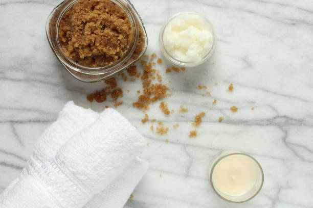 cane sugar and honey scrub